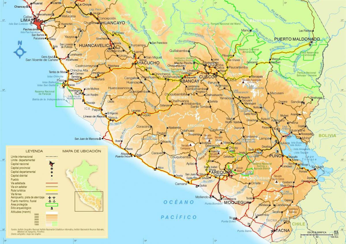 mapa hegoaldeko Peru