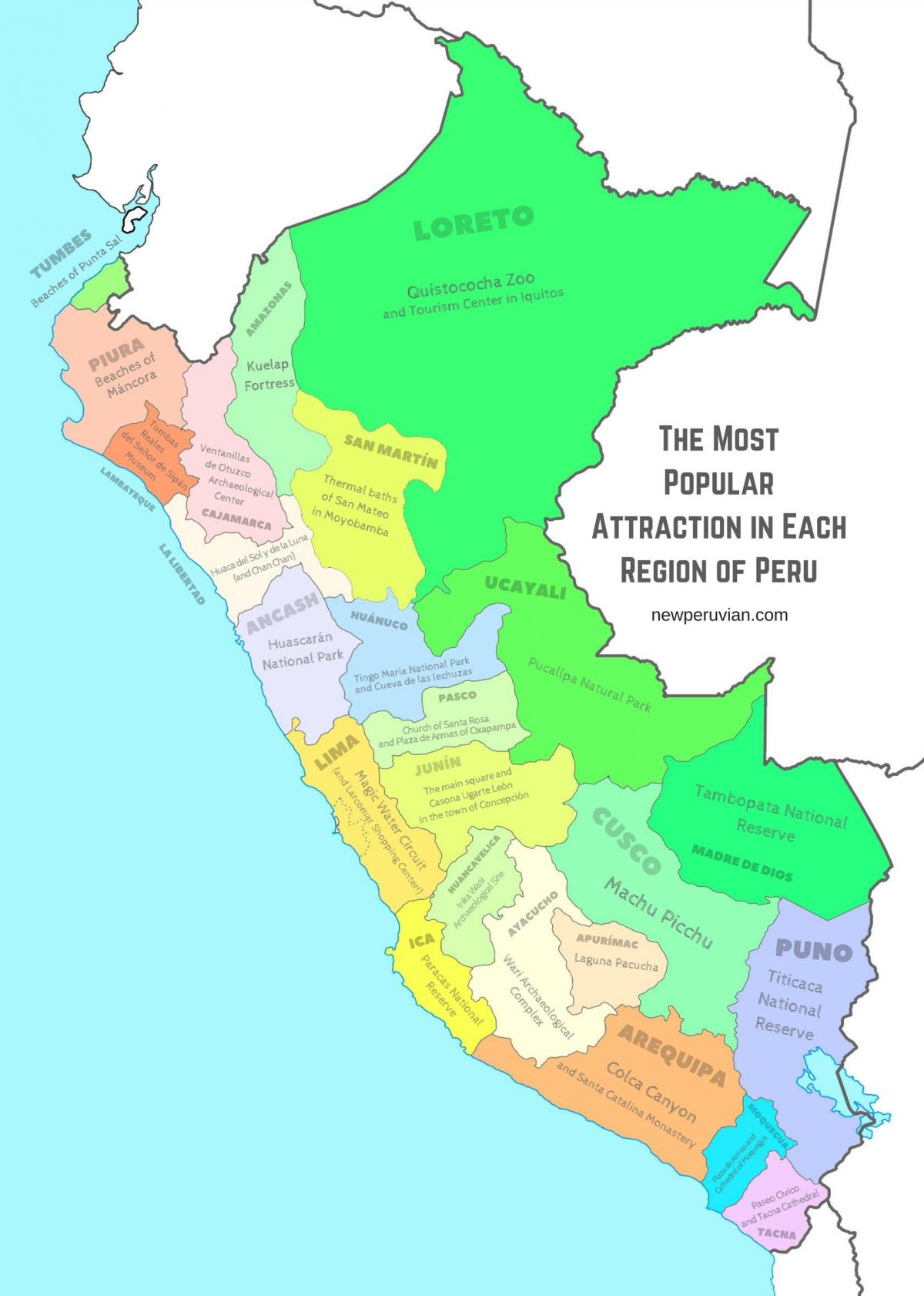 mapa Peru turismo erakargarritasun