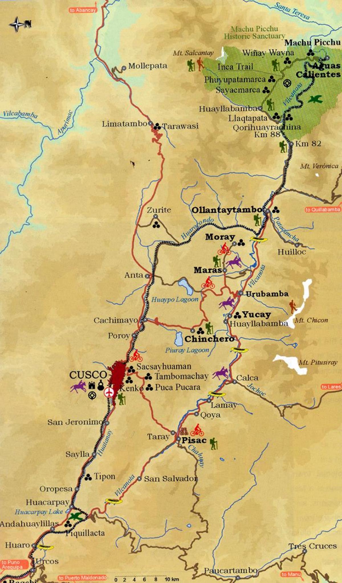mapa sakratua valley cusco (Peru