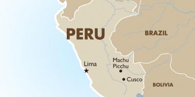 Mapa Peru eta inguruko herrialdeetan