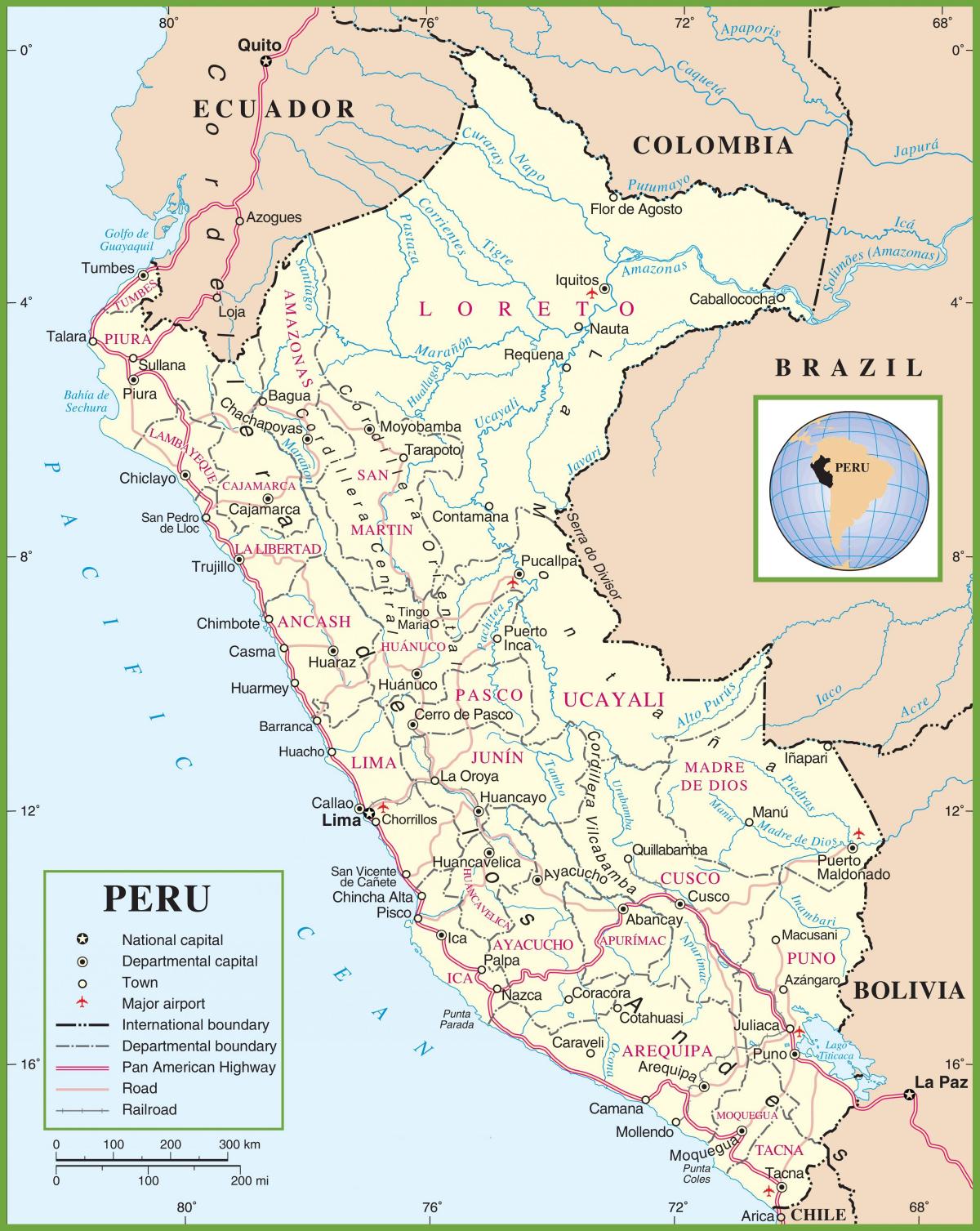 mapa mapa politikoa Peru