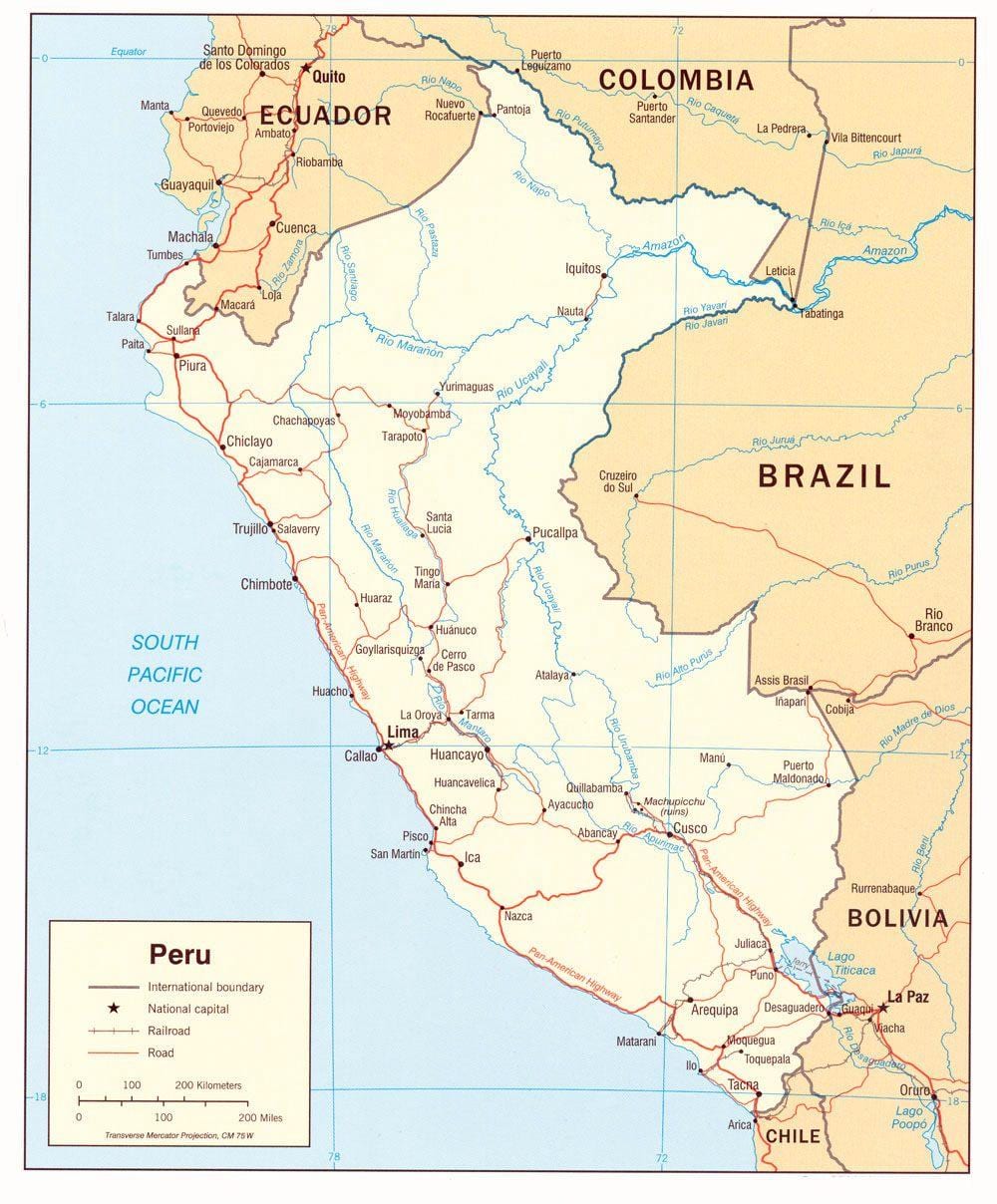 mapa Peru states