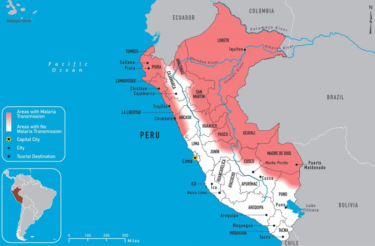 mapa Peru malaria