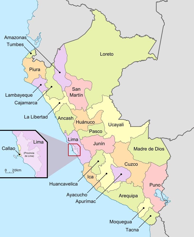 mapa Peru sail