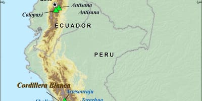 Peruko andeetan mapa
